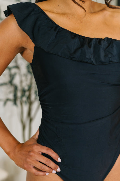 A Tan Line Happiness One Piece Swim Suit in Black