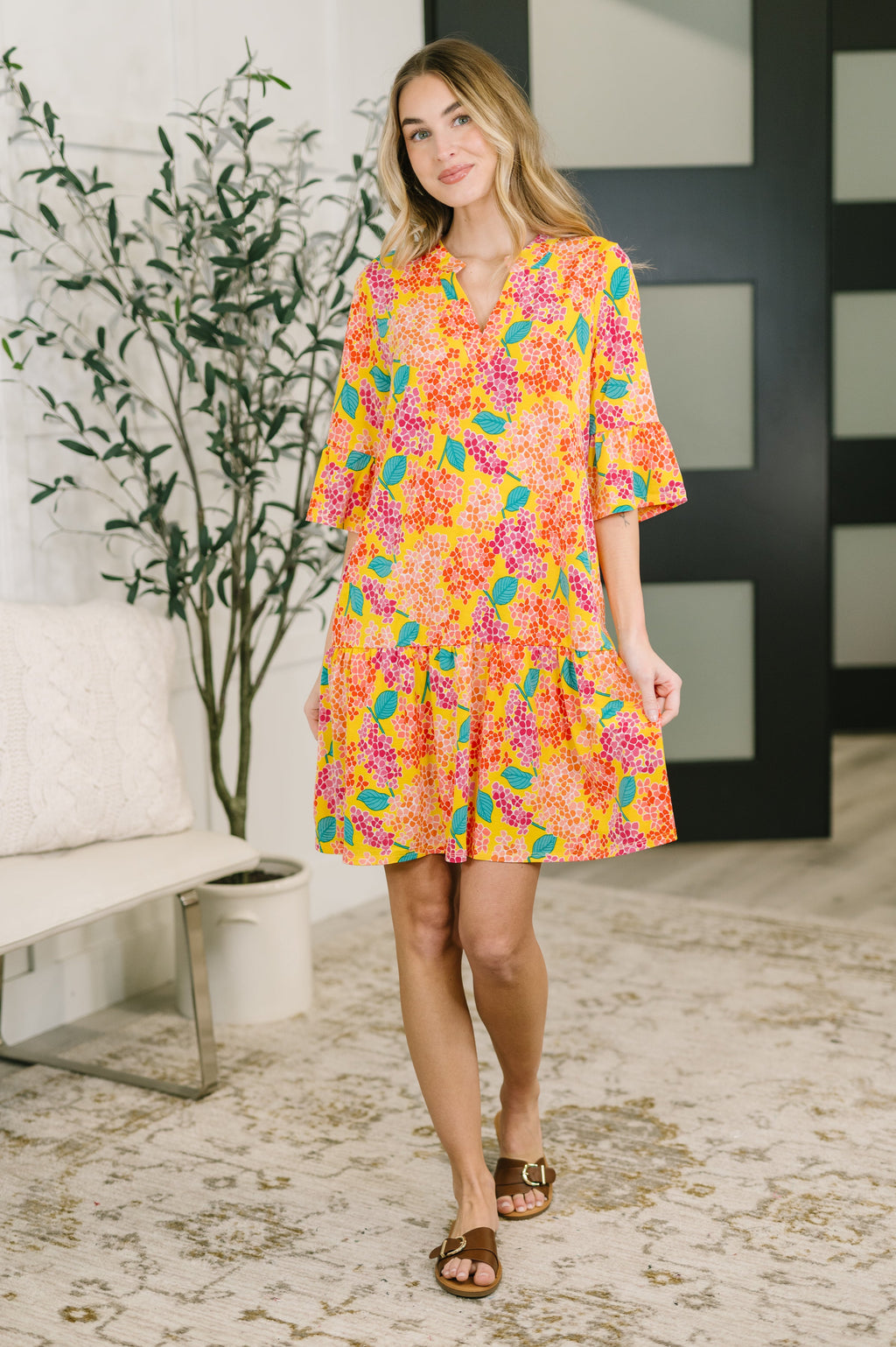 Lizzy Sunday Dress in Leaf Multi Floral- 3/3/2026 NEW