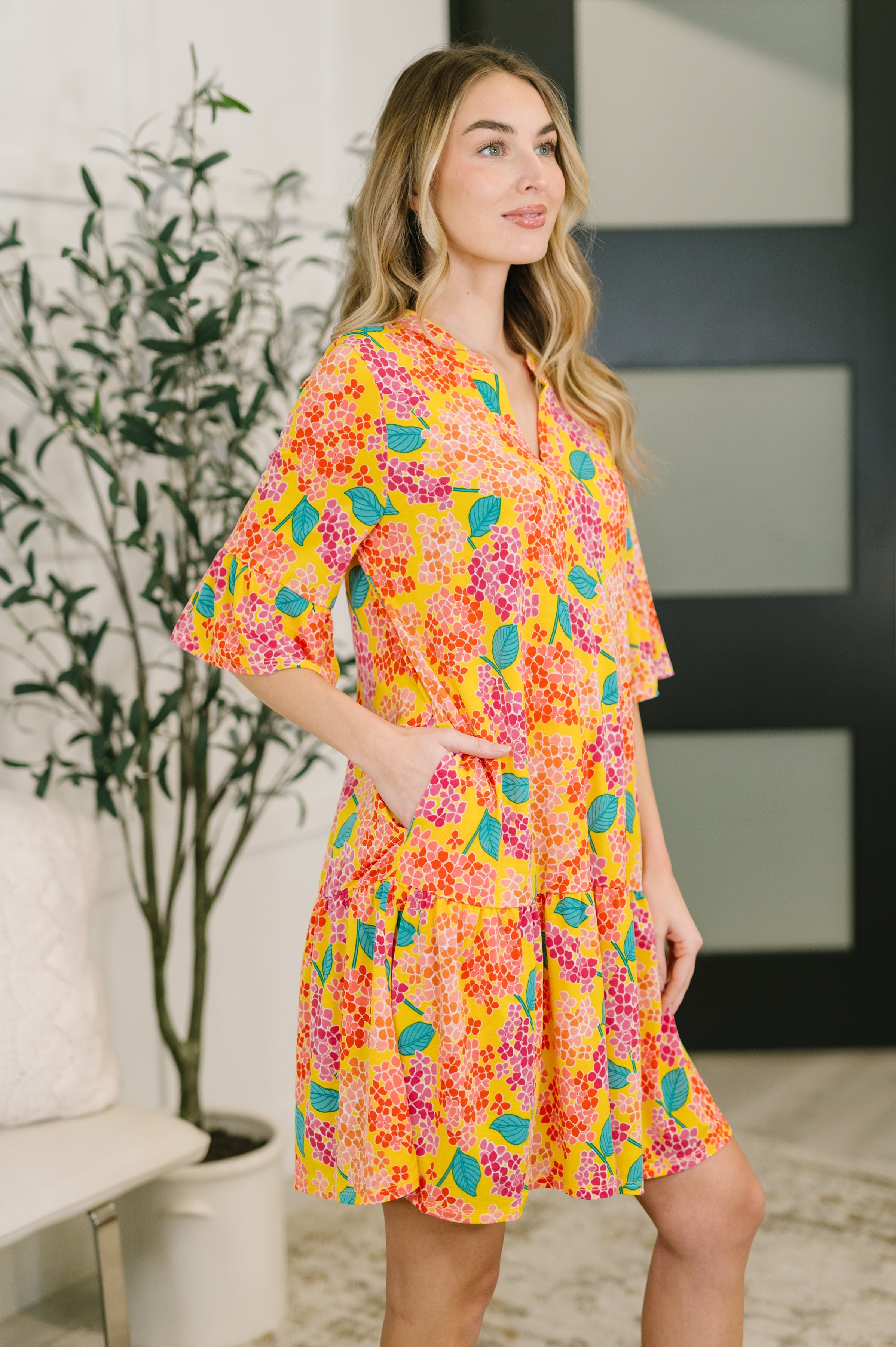 Lizzy Sunday Dress in Leaf Multi Floral- 3/3/2026 NEW