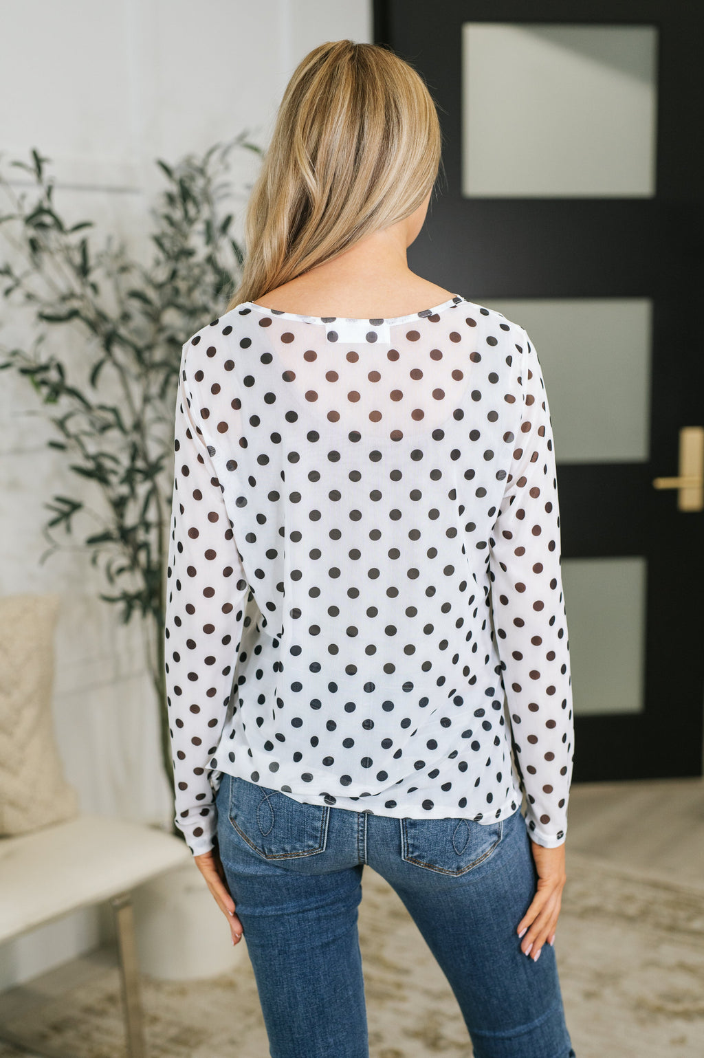 Passively Poise Long Sleeve Top in Polka Dot